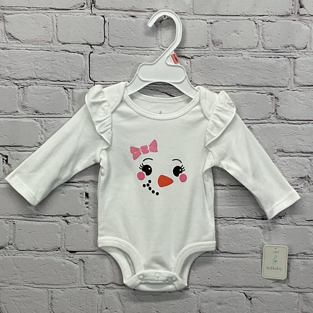 Lullaby Lane One Piece Top Girls Size 0-3 months Snowbaby Long Sleeve Snap Close
